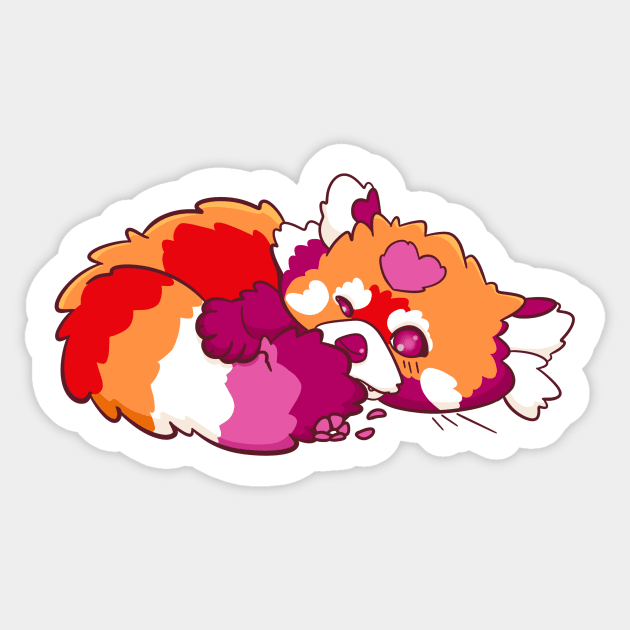 Lesbian Pride Red panda Sticker by BubblegumGoat